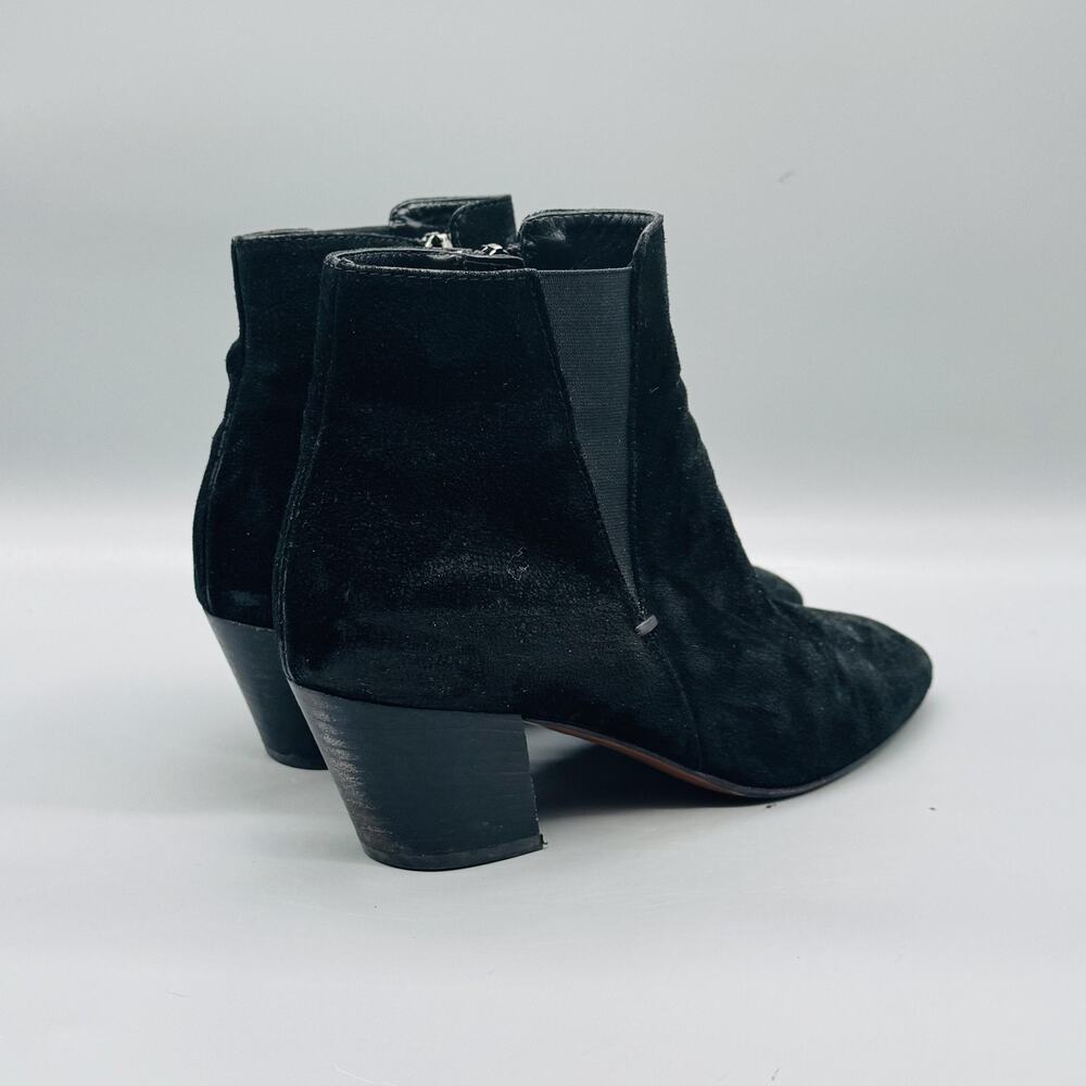Aquatalia Boots Womens 9.5 Black Suede Waterproof Ankle Booties Block Heel Zip - Picture 7 of 10